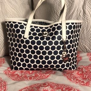 Navy/White Kiki Polka Dot small tote
